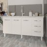 Balcão Cozinha Armário Gabinete para Pia 157 Cm 3 Portas e 3 Gavetas Estela Branco - 2