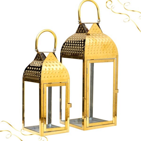 Conjunto De Lanternas Marroquinas Design Cúpula Cor Dourada - 4