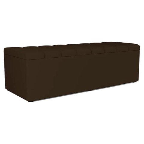 Recamier Calcadeira Bau 160 Cm Dalia Suede Marrom Artte