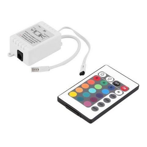 Kit 20 Metros Fita Led 5050 Rgb Colorida com Silicone 12v + 3 Amplificador + 1 Fonte 20a