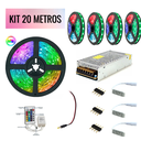Ver imagem 2 de Kit 20 Metros Fita Led 5050 Rgb Colorida com Silicone 12v + 3 Amplificador + 1 Fonte 20a