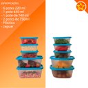 Ver imagem 3 de Conjunto Kit de 10 Potes com Tampa para Marmita e Alimentos