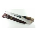 Ver imagem 1 de Faca Cabo Cervo Artesanal Forjada Gaucha Três Listras 10 Pol