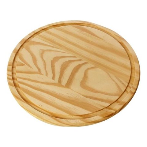 Tabua Madeira Redonda com Canaleta Edal 30cm Carne Legumes
