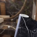 Ver imagem 5 de Papel de Parede Mármore Nero Marquina Preto Branco Vinil Adesivo Impermeável Pia Box Mesa Banheiro