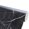 Papel de Parede Mármore Nero Marquina Preto Branco Vinil Adesivo Impermeável Pia Box Mesa Banheiro - 1