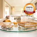 Ver imagem 3 de Centro De Mesa Giratório Decorativo De Vidro 50cm