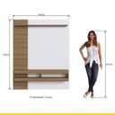 Ver imagem 2 de Painel Home Suspenso para Tv até 75 Pol 145 X 180 Cm Grécia Nichos Mdp Mel Branco - Clicklar
