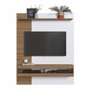 Ver imagem 1 de Painel Home Suspenso para Tv até 75 Pol 145 X 180 Cm Grécia Nichos Mdp Mel Branco - Clicklar
