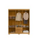 Ver imagem 5 de Guarda-Roupa 6 Portas e 2 Gavetas Cômoda 3 Gavetas com Nicho Saint Marrom/Carvalho Americano