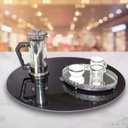 Ver imagem 1 de Centro De Mesa Giratório Vidro Temperado 8mm Preto 70cm