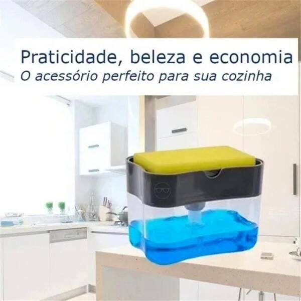 Porta Detergente de Pressão Com Suporte Para Esponja - 4