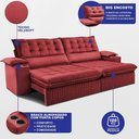 Ver imagem 2 de Sofá Retrátil e Reclinável 2,80m Molas Ensacadas Dream Velusoft Vermelho Cama Inbox