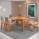 Ver imagem 1 de Mesa de Jantar 6 Lugares Valentina Mel/veludo Cinza - Pnr Móveis