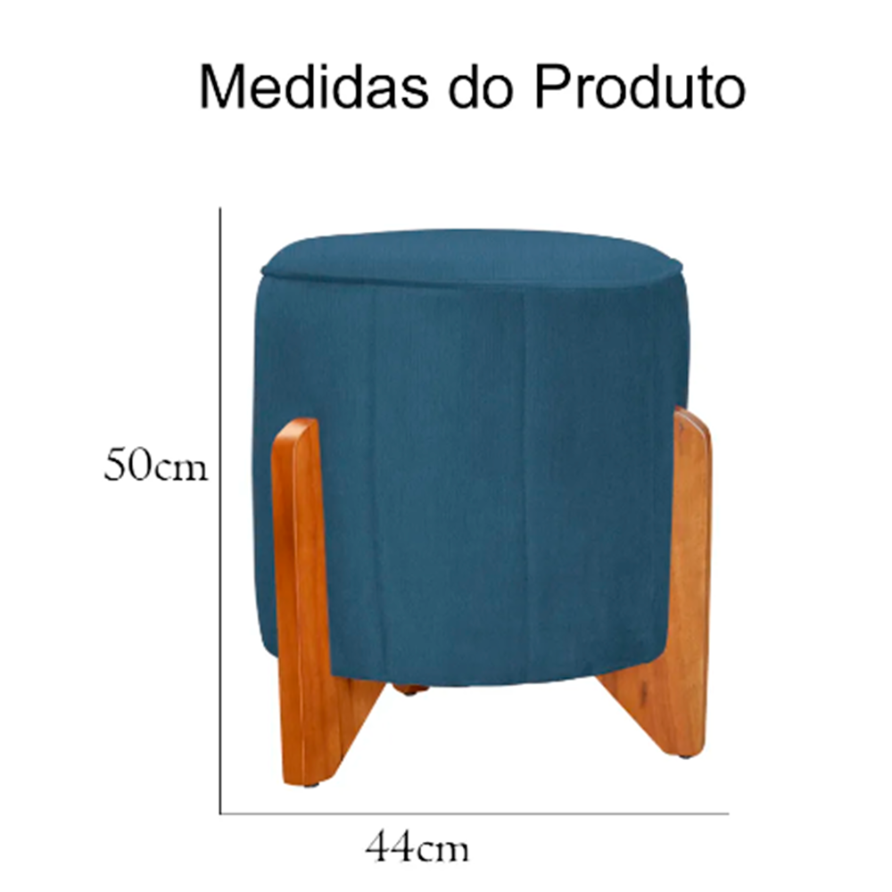 Kit Poltrona Amamentação Balanço + Puff Suede Azul Claro - Belliv Decor - 6