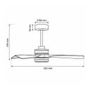 Ver imagem 3 de Ventilador de Teto com LED 18W Multicor Air Havana Opus 1400LM 3 Pás Madeira + Controle ST3359