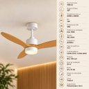 Ver imagem 5 de Ventilador de Teto com LED 18W Multicor Air Havana Opus 1400LM 3 Pás Madeira + Controle ST3359