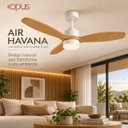 Ver imagem 4 de Ventilador de Teto com LED 18W Multicor Air Havana Opus 1400LM 3 Pás Madeira + Controle ST3359