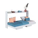 Ver imagem 3 de Cama de Solteiro Articulável Horizontal com Nichos Branca