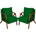 Ver imagem 1 de Kit 2 Poltrona Decorativa para Sala Recepção Consultório Reforçada em Madeira Maciça Shine Suede