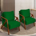 Ver imagem 2 de Kit 2 Poltrona Decorativa para Sala Recepção Consultório Reforçada em Madeira Maciça Shine Suede