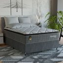 Ver imagem 1 de Cama Box Casal + Colchão Comfort Class Pillow Top 138x188 Cinza/suede Cinza