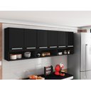 Ver imagem 1 de Armario Aereo para Cozinha 6 Portas Preto Suriname Bela Casa