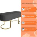 Ver imagem 6 de Banco Recamier Estofado Luana Base Gold Veludo Cinza - Montanaris Decor