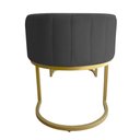 Ver imagem 4 de Banco Recamier Estofado Luana Base Gold Veludo Cinza - Montanaris Decor