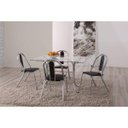 Ver imagem 2 de Mesa Retangular Tampo de Vidro 4166 Cinza/Cromado