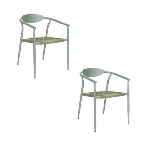 Kit com 2 Cadeiras em Aluminio e Corda Náutica para Area Externa Isla Verde