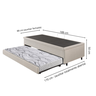 Bicama Box com Baú Solteiro Courino Linho Areia 88x188 com Colchão Auxiliar Ecoflex - 2