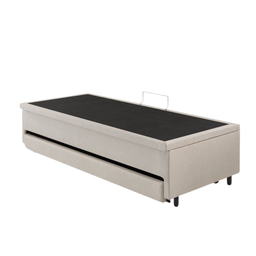 Bicama Box com Baú Solteiro Courino Linho Areia 88x188 com Colchão Auxiliar Ecoflex - 9