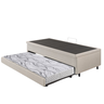 Bicama Box com Baú Solteiro Courino Linho Areia 88x188 com Colchão Auxiliar Ecoflex - 8