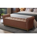 Ver imagem 1 de Baú Recamier Madeira Couro Sintético Luxo Estofado Solteiro:1827