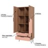 Armário para Cozinha com 2 Portas e 2 Gavetas - Castanho/Rosa - 3