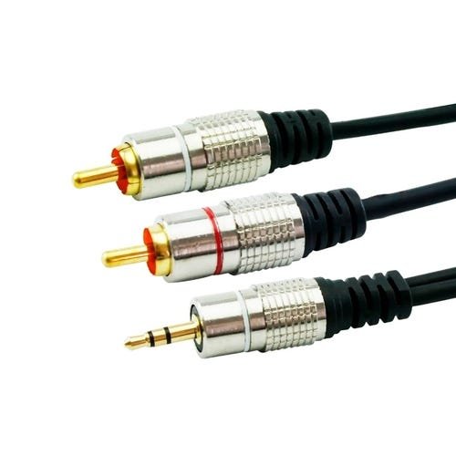 Cabo P2 Estéreo para 2 RCA 3 Metros Profissional - 1