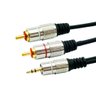 Cabo P2 Estéreo para 2 RCA 3 Metros Profissional - 1