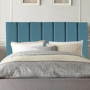 Ver imagem 1 de Cabeceira Estofada Cama Box Casal 1,60m Carla Suede Azul Marinho