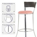 Ver imagem 4 de Banqueta Bistro para Bar, Cozinha, Balcão em Alumínio e Fibra Tc Zanutto 5 Unidades Argila