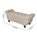Ver imagem 5 de Recamier Baú para Cama Casal Ana 1,30m Estofado Retro Premium Closet Estilo Decorativo Cor Bege