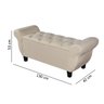 Recamier Baú para Cama Casal Ana 1,30m Estofado Retro Premium Closet Estilo Decorativo Cor Bege - 5