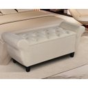 Ver imagem 2 de Recamier Baú para Cama Casal Ana 1,30m Estofado Retro Premium Closet Estilo Decorativo Cor Bege