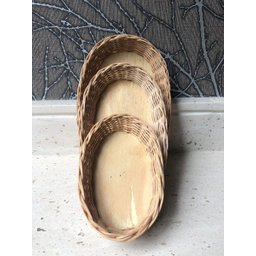 Conj de 3 Mini Bandejas Oval Cipó Cesta para Café 4x10x17Cm - 5