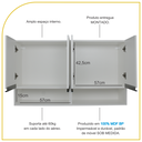 Ver imagem 3 de Armário Aéreo Multiuso 120cm 100%mdf Cozinha/área de Serviço Cor:branco