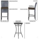 Ver imagem 2 de Mesa Bistrô e 4 Banquetas Roma Preta Corda Estofado 9 Trama Prata