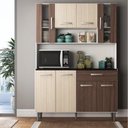 Ver imagem 2 de Kit Cozinha 8 Portas 1 Gaveta Gabi Branco/rovere/amêndoa - Poliman