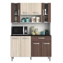 Ver imagem 1 de Kit Cozinha 8 Portas 1 Gaveta Gabi Branco/rovere/amêndoa - Poliman