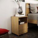 Ver imagem 1 de Mesa de Cabeceira com 1 Gaveta e Detalhe Ripado Cm8042 Amêndoa Tecno Mobili - Amendoa