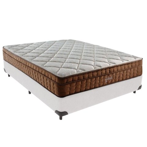 Cama Box Casal e Colchão Ortopédico Anjos Star Molas - Branco